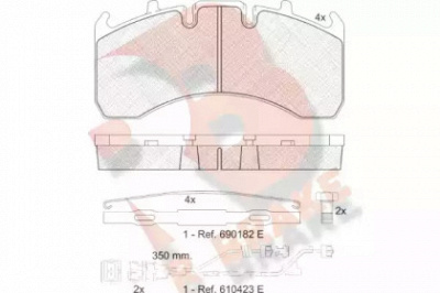R BRAKE rb1842122 -  Комплект тормозных колодок, дисковый тормоз